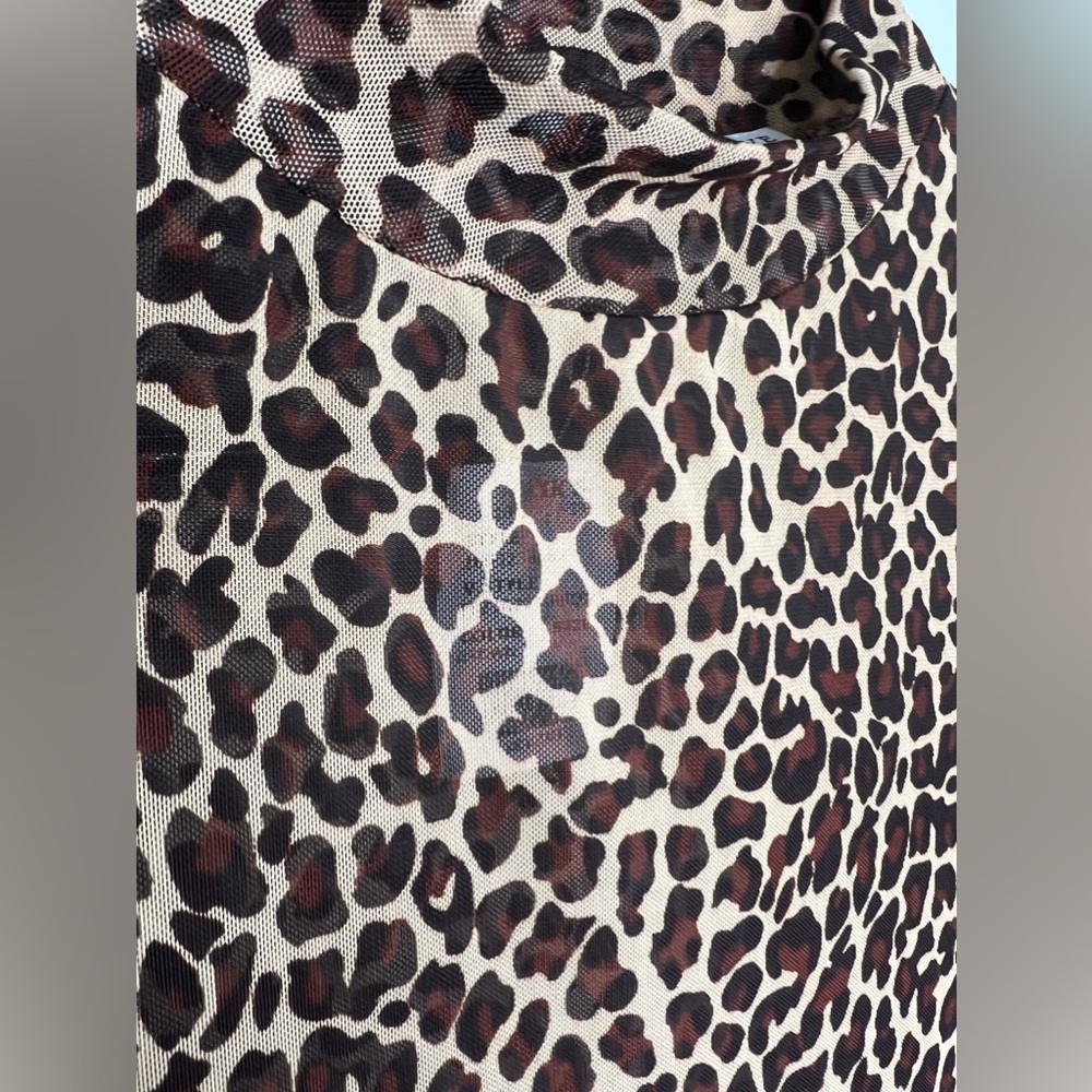 NWT - Hyfve sheer leopard mock neck mini dress. Long sleeves. Size medium. - Picture 4 of 4
